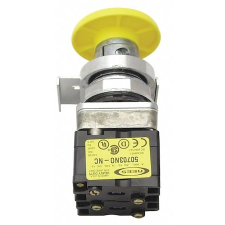 Rees Psh Bttns w/2 NO/2 NC Cntcts, Yllw, 30.5mm 40102124