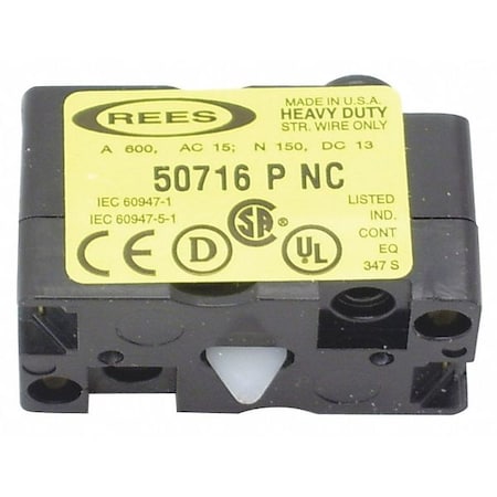 Rees Contact Block, P-Single Circtuit, 1 NC 50716000