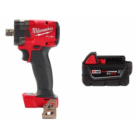 MILWAUKEE TOOL Impact Wrench and Battery, Pin Detent 2855P-20, 48-11-1850R