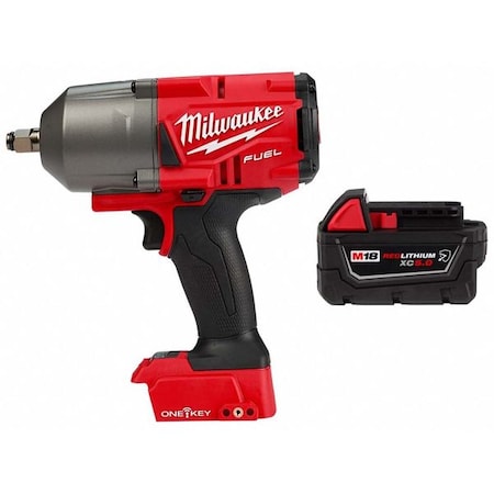 Milwaukee Tool M18 FUEL w/ ONE-KEY High Torque Impact Wrench 1/2" Friction Ring + M18 XC5.0 Resistant Battery 2863-20, 48-11-1850R