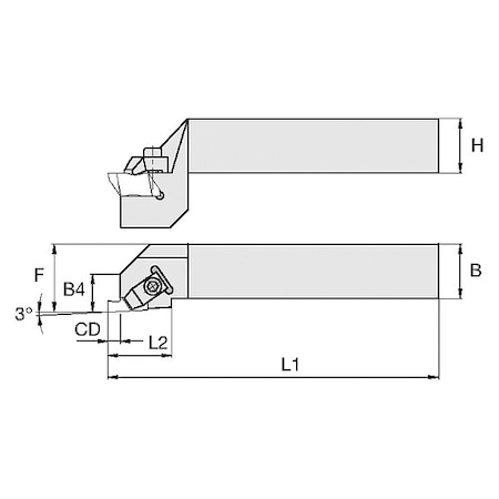 Widia Thread Turning Toolholder, NSRDH163D NSRDH163D