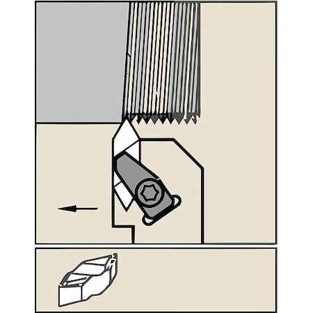Widia Thread Turning Toolholder, NSUR2525M4Q NSUR2525M4Q