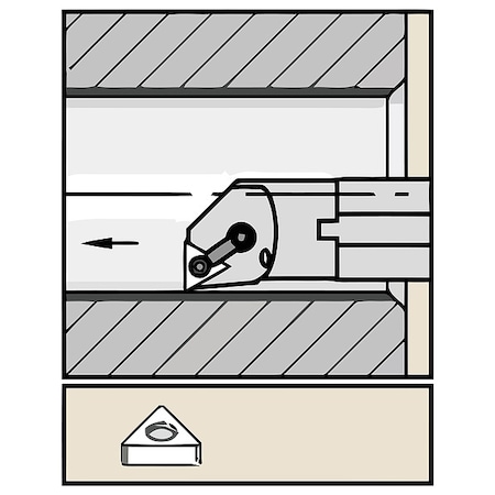 Widia Indexable Boring Bar, A40TMTFNL16, 300.00mm L, High Speed Steel, Triangle Insert Shape A40TMTFNL16