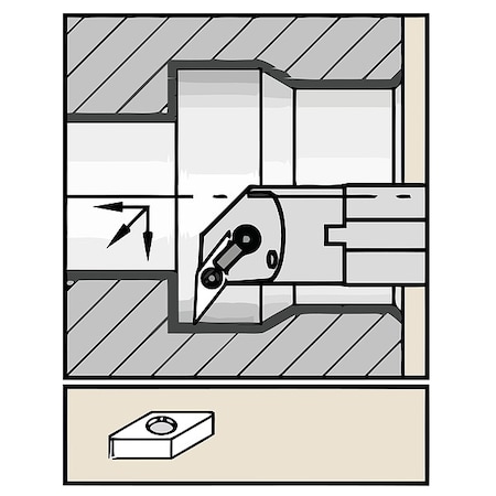 Widia Indexable Boring Bar, A10KSDUCR07, 125.00mm L, High Speed Steel, 55 Degrees  Diamond Insert Shape A10KSDUCR07