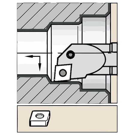 Widia Indexable Boring Bar, A25TSVUBL16, 300.00mm L, High Speed Steel, 35 Degrees  Diamond Insert Shape A25TSVUBL16
