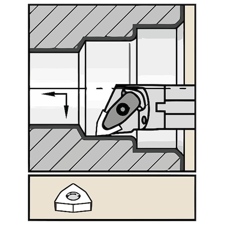 Widia Thread Turning Toolholder, A-DWL-KC04 A25RDWLNR08KC04