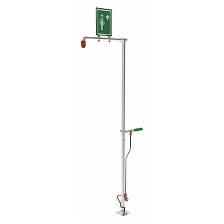 Hughes Safety Showers Drench Shower, Self-Draining, Floor Mount, Galvanized Pipes SD18G