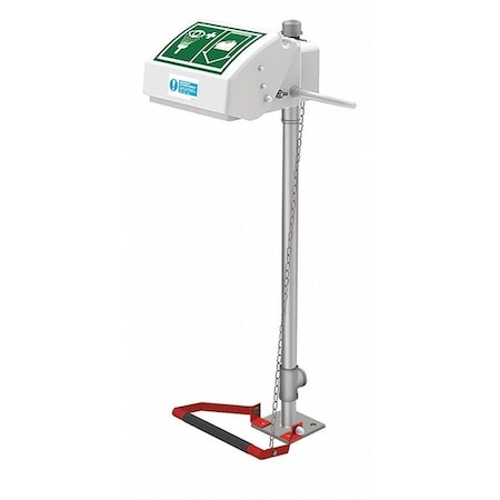Hughes Safety Showers Plumbed Eyewash, Floor Mount, Plumbed, 47 in H., 19 5/6 in W 45GP