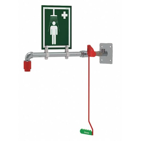 Hughes Safety Showers Drench Shower, Wall Mount, Galvanized Pipes 23GH