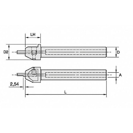 Widia Boring and Grooving Bar Adapter, 1/2 ATBI50015