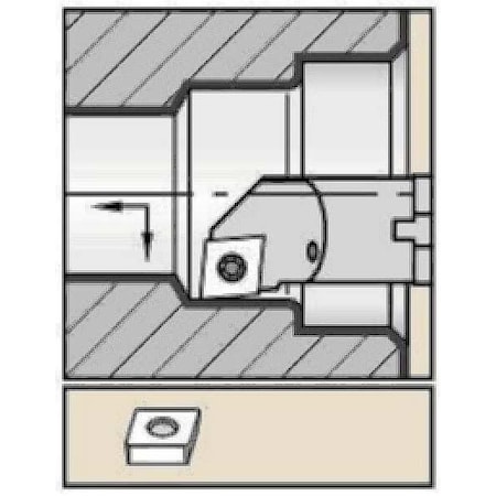 Widia Indexable Boring Bar, A24USCLCR4, 14 in L, High Speed Steel, 80 Degrees  Diamond Insert Shape A24USCLCR4
