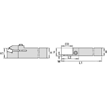 Widia Thread Turning Toolholder, 12250025200 12250025200