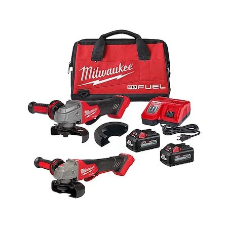 Milwaukee Tool M18 FUEL 4-1/2" / 5" Variable Speed Braking Grinder + M18 FUEL 4-1/2" / 5" Braking Grinder Kit 2880-22, 2888-20