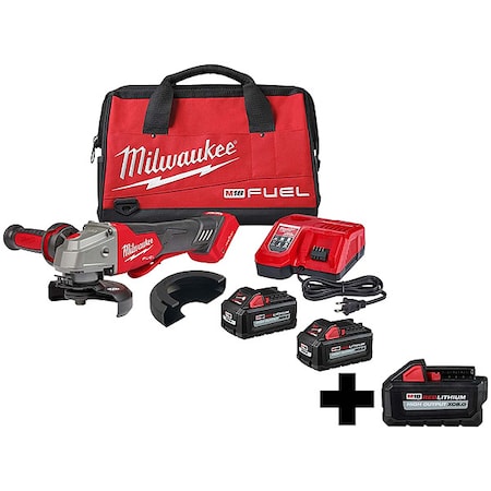 Milwaukee Tool M18 FUEL 4-1/2" / 5" Braking Grinder w/ ONE-KEY + M18 HIGH OUTPUT XC6.0 Battery Pack 2882-22, 48-11-1865