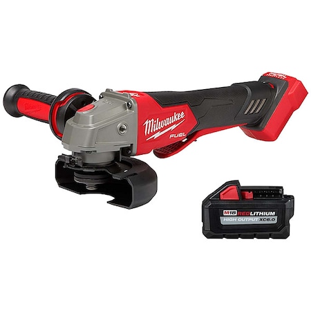Milwaukee Tool M18 FUEL 4-1/2" / 5" Variable Speed Braking Grinder, Paddle Switch No-Lock + M18 XC6.0 Battery 2888-20, 48-11-1865
