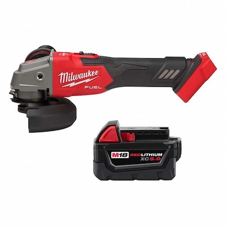 Milwaukee Tool M18 FUEL 4-1/2" / 5" Variable Speed Braking Grinder + M18 XC5.0 Battery 2889-20, 48-11-1850