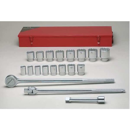 Wright Tool 3/4" Drive Standard Socket SAE 19 Pieces 7/8 in to 2 in , Chrome 618
