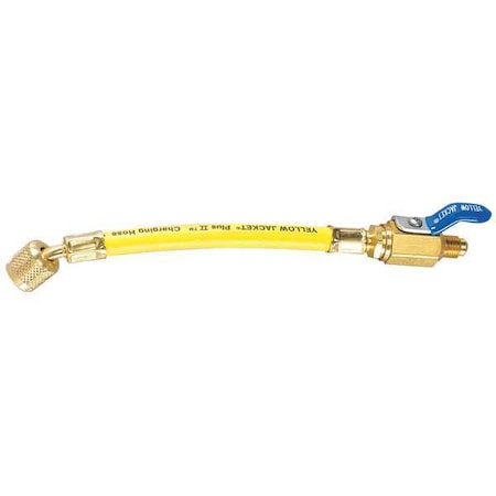 Yellow Jacket Charging/Vacuum Hose, Low Loss, 9 In, Yel 25002 | Zoro
