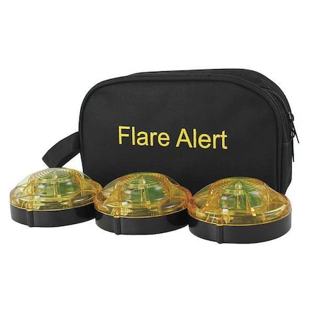 Flarealert LED Road Flare Kit, Yellow, 120 FPM, Magnetic Base B3YB2