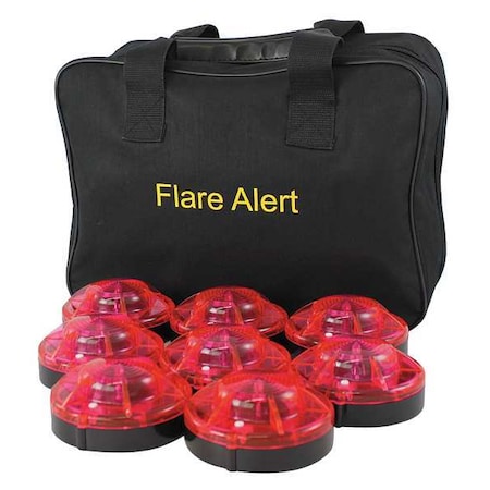 Flarealert LED Road Flare Kit, Red, 120 FPM, Magnetic Base B8RB2ONLY