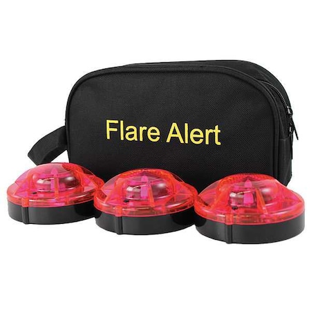 Flarealert LED Road Flare Kit, Red, 120 FPM, Magnetic Base B3RBP2