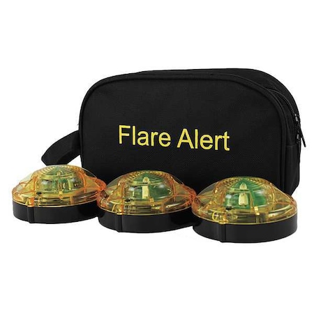 Flarealert LED Road Flare Kit, Yellow, 120 FPM, Magnetic Base B3YBP2