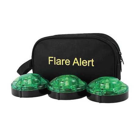 Flarealert LED Road Flare Kit, Green, 120 FPM, Magnetic Base B3GBP2
