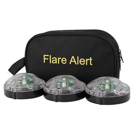 Flarealert LED Road Flare Kit, White, 120 FPM, Magnetic Base B3WBP2
