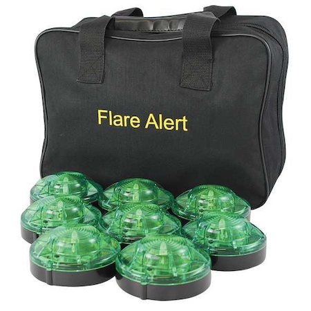 Flarealert LED Road Flare Kit, Green, 120 FPM, Magnetic Base B8GBP2ONLY