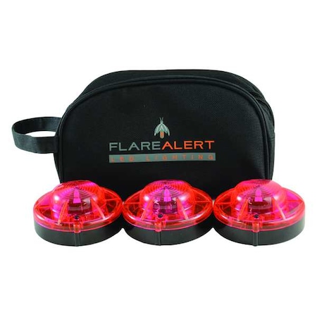 Flarealert LED Road Flare Kit, Red, 120 FPM, Magnetic Base B3RB2