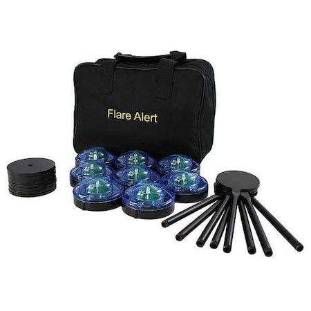 Flarealert LED Road Flare Kit, Blue, 120 FPM, Magnetic Base B8BBP2FULL