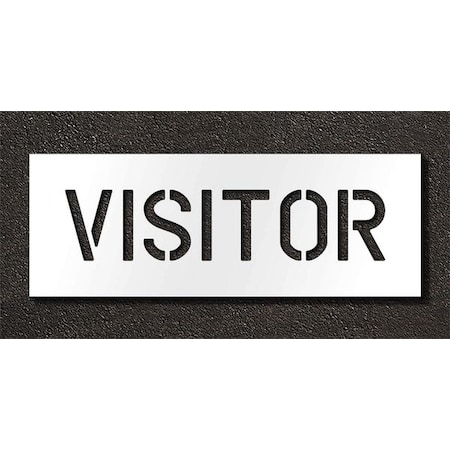 Rae Pavement Stencil, Message, Visitors, 6 in Character Height, Highway Gothic Font, Polyethylene STL-116-70634