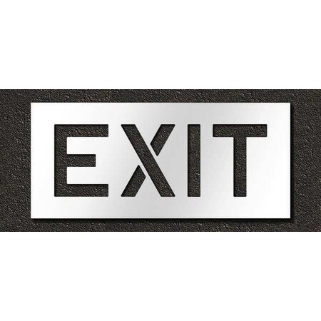 Rae Pavement Stencil, Message, Exit, 10 in Character Height, Highway Gothic Font, Polyethylene, Clear STL-116-71005