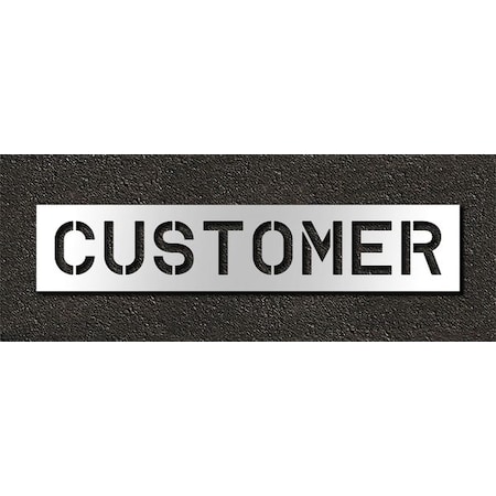 Rae Pavement Stencil, Message, Customer, 10 in Character Height, Highway Gothic Font, Polyethylene STL-116-71014