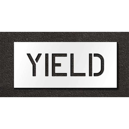 Rae Pavement Stencil, Message, Yield, 6 in Character Height, Highway Gothic Font, Polyethylene, Clear STL-116-70626