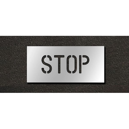Rae Pavement Stencil, Message, Stop, 4 in Character Height, Highway Gothic Font, Polyethylene, Clear STL-116-70403