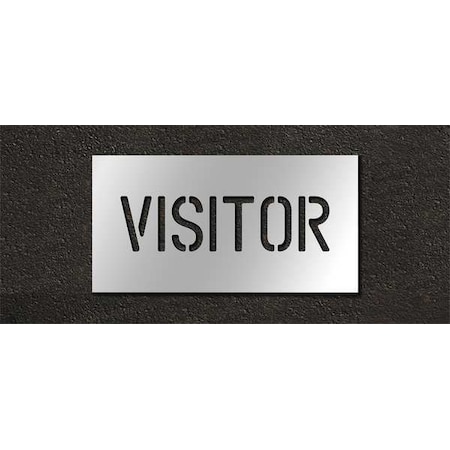 Rae Pavement Stencil, Message, Visitors, 4 in Character Height, Highway Gothic Font, Polyethylene STL-116-70434