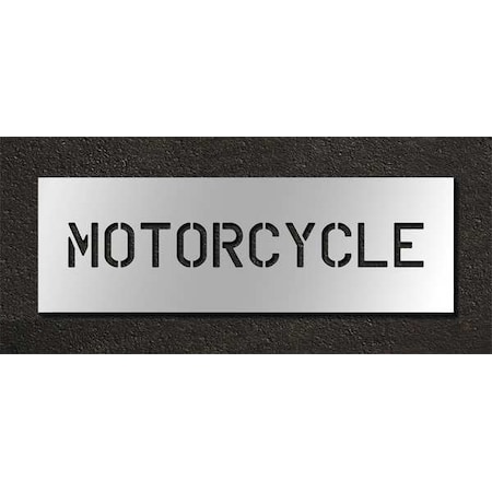 Rae Pavement Stencil, Message, Motorcycle, 6 in Character Height, Highway Gothic Font, Polyethylene STL-116-70616