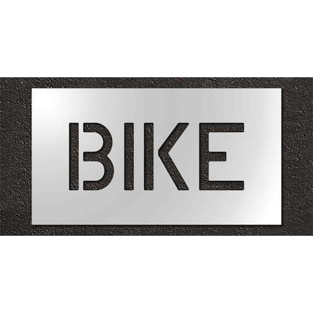 Rae Pavement Stencil, Message, Bike, 6 in Character Height, Highway Gothic Font, Polyethylene, Clear STL-116-70617