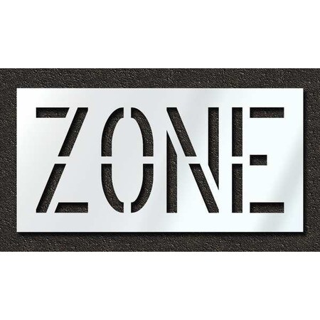 Rae Pavement Stencil, Message, Zone, 18 in Character Height, Highway Gothic Font, Polyethylene, Clear STL-116-71824