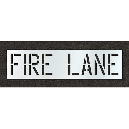 Rae Pavement Stencil, Message, Fire Lane, 18 in Character Height, Highway Gothic Font, Polyethylene STL-116-71831