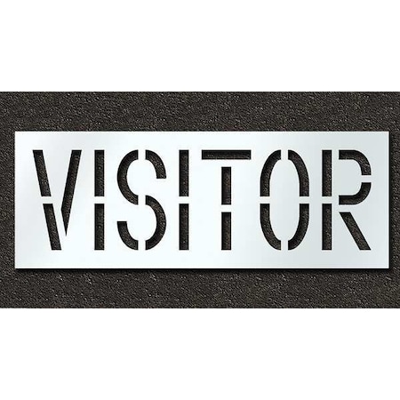 Rae Pavement Stencil, Message, Visitors, 18 in Character Height, Highway Gothic Font, Polyethylene STL-116-71834