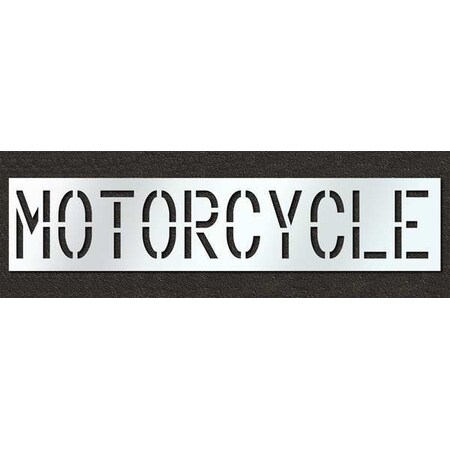 Rae Pavement Stencil, Message, Motorcycle, 18 in Character Height, Highway Gothic Font, Polyethylene STL-116-71816