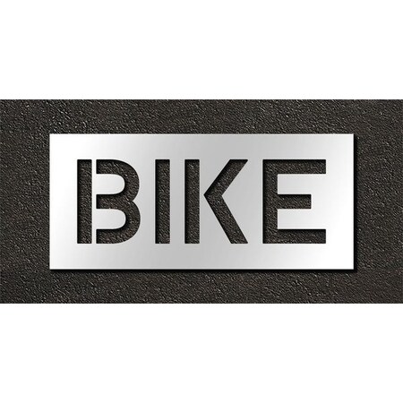 Rae Pavement Stencil, Message, Bike, 10 in Character Height, Highway Gothic Font, Polyethylene, Clear STL-116-71017