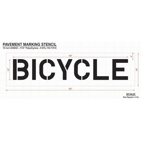 Rae Pavement Stencil, Bicycle, 10 in STL-116-71018 | Zoro