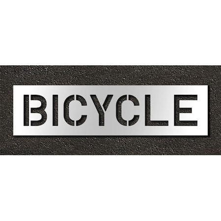 Rae Pavement Stencil, Message, Bicycle, 10 in Character Height, Highway Gothic Font, Polyethylene STL-116-71018