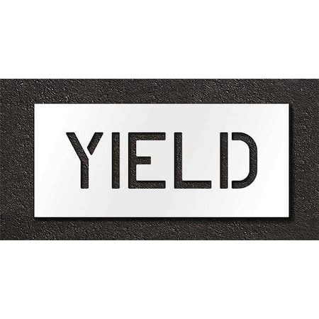 Rae Pavement Stencil, Message, Yield, 10 in Character Height, Highway Gothic Font, Polyethylene, Clear STL-116-71026