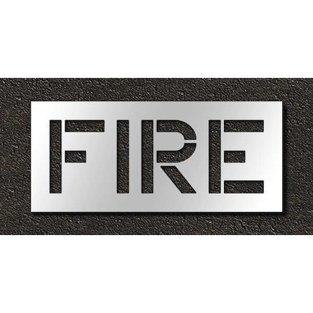 Rae Pavement Stencil, Message, Fire, 12 in Character Height, Highway Gothic Font, Polyethylene, Clear STL-116-71201