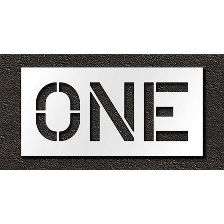 Rae Pavement Stencil, Message, One, 12 in Character Height, Highway Gothic Font, Polyethylene, Clear STL-116-71209