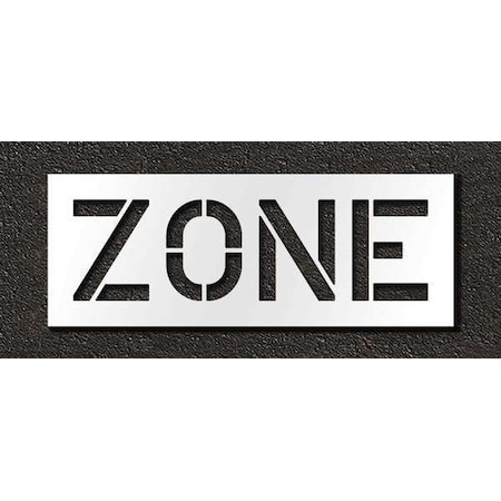 Rae Pavement Stencil, Message, Zone, 12 in Character Height, Highway Gothic Font, Polyethylene, Clear STL-116-71224